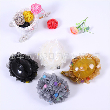 Factory Direct Sales Hot Sale Fine Mesh High Quality Bath Ball Bath Flower with Sponge Cover Handle Bath Flower