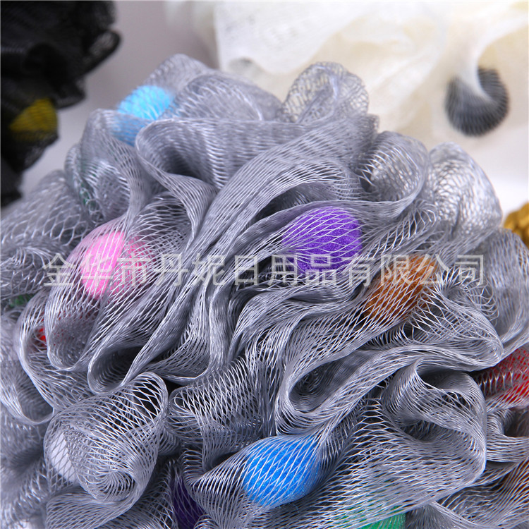 Factory Direct Sales Hot Sale Fine Mesh High Quality Bath Ball Bath Flower with Sponge Cover Handle Bath Flower