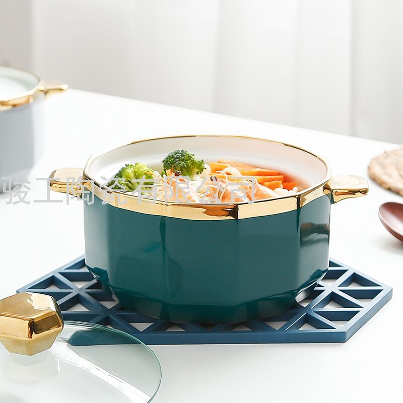Factory Direct Sales Hot Selling Product Gold-Plated Ceramic Tableware Home Instant Noodle Bowl Customizable Logo Factory Direct Sales Hot Selling Product Gold-Plated Ceramic Tableware Home Instant Noodle Bowl Customizable Logo
