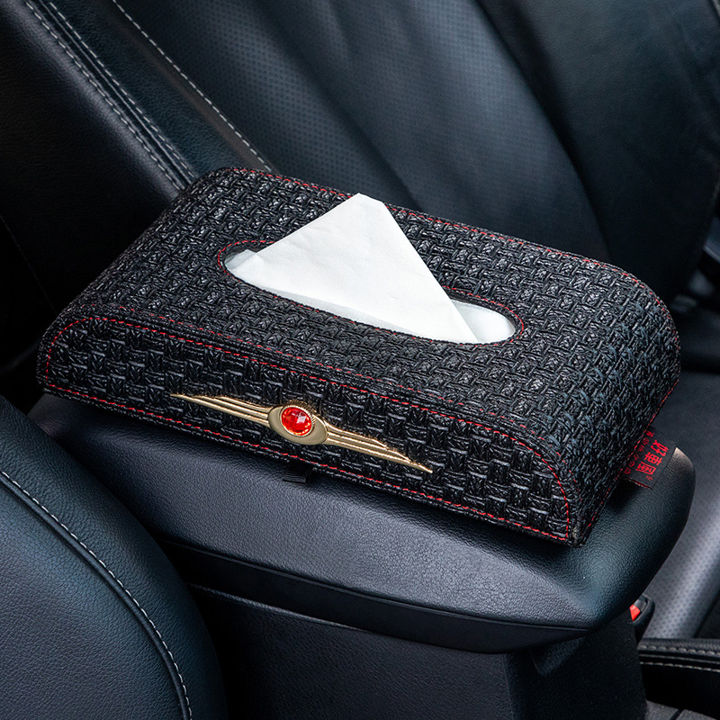 Car Tissue Box Seat Armrest Box Fixed Car Tissue Box Creative Car Napkin Box Interior Decoration Supplies