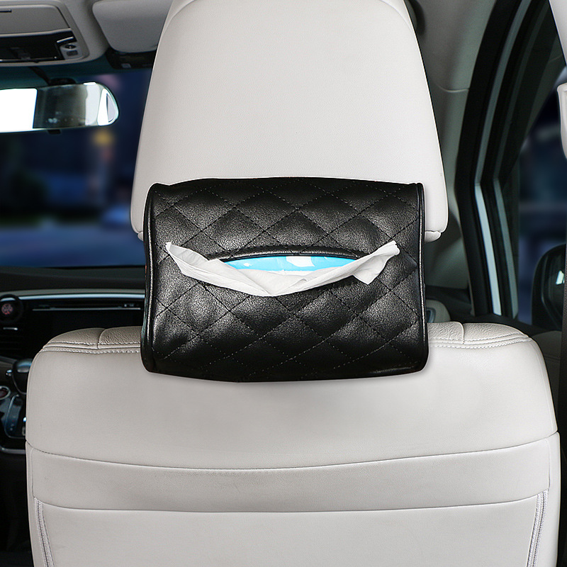 Car Chair Back Sun Visor Tissue Box Cover for Car Cartoon Hanging Tissue Box Male and Female Cute Tissue Box Bag