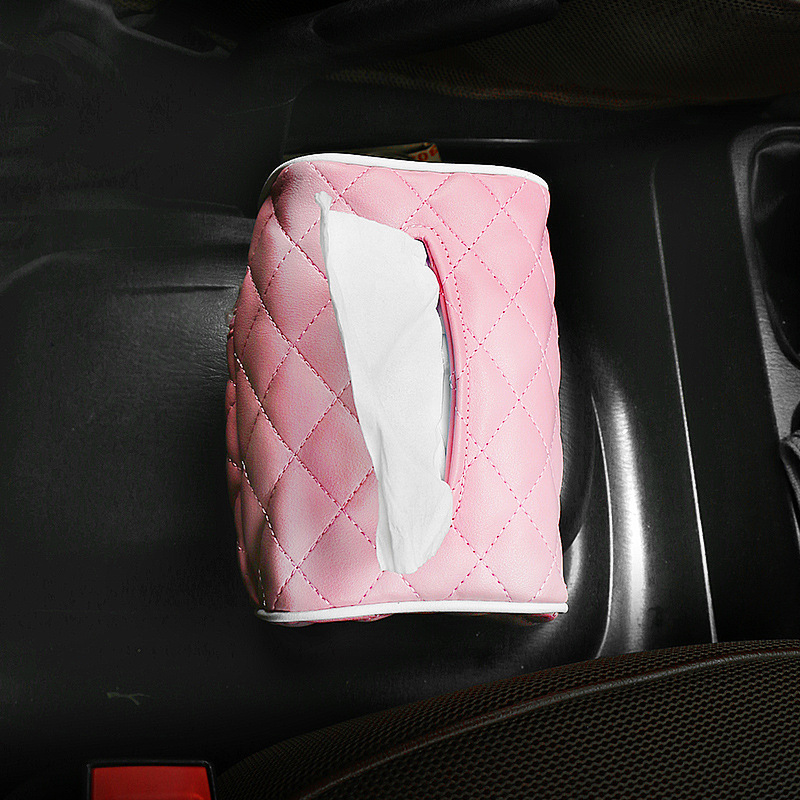 Car Chair Back Sun Visor Tissue Box Cover for Car Cartoon Hanging Tissue Box Male and Female Cute Tissue Box Bag
