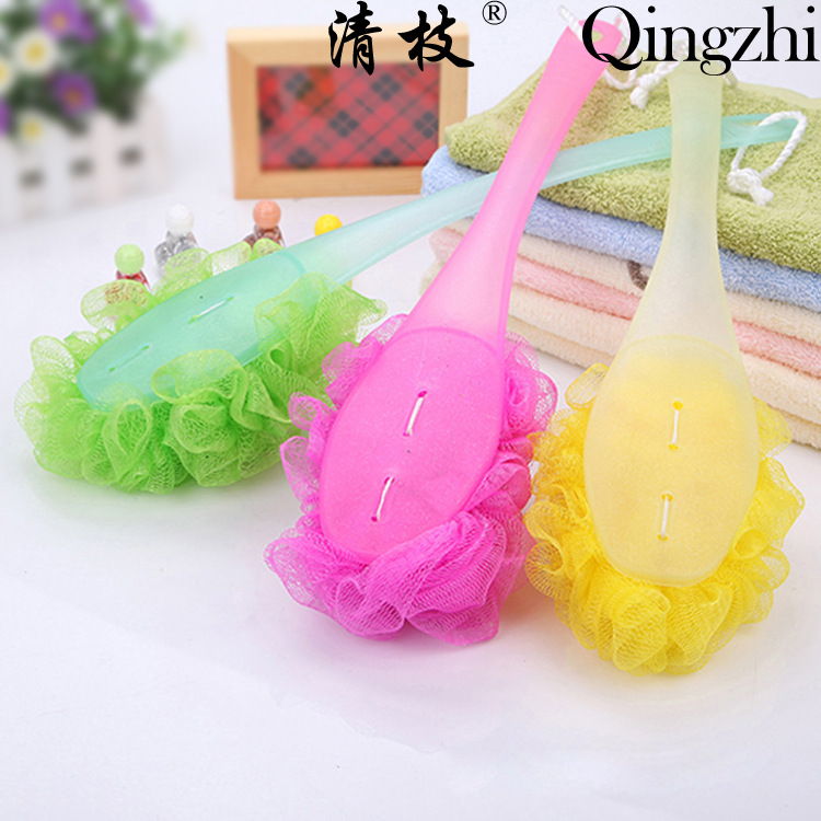 Monochrome Large Bath Brush Long Handle Rub Back Bath Ball Monochrome Large Bath Brush Long Handle Rub Back Bath Ball