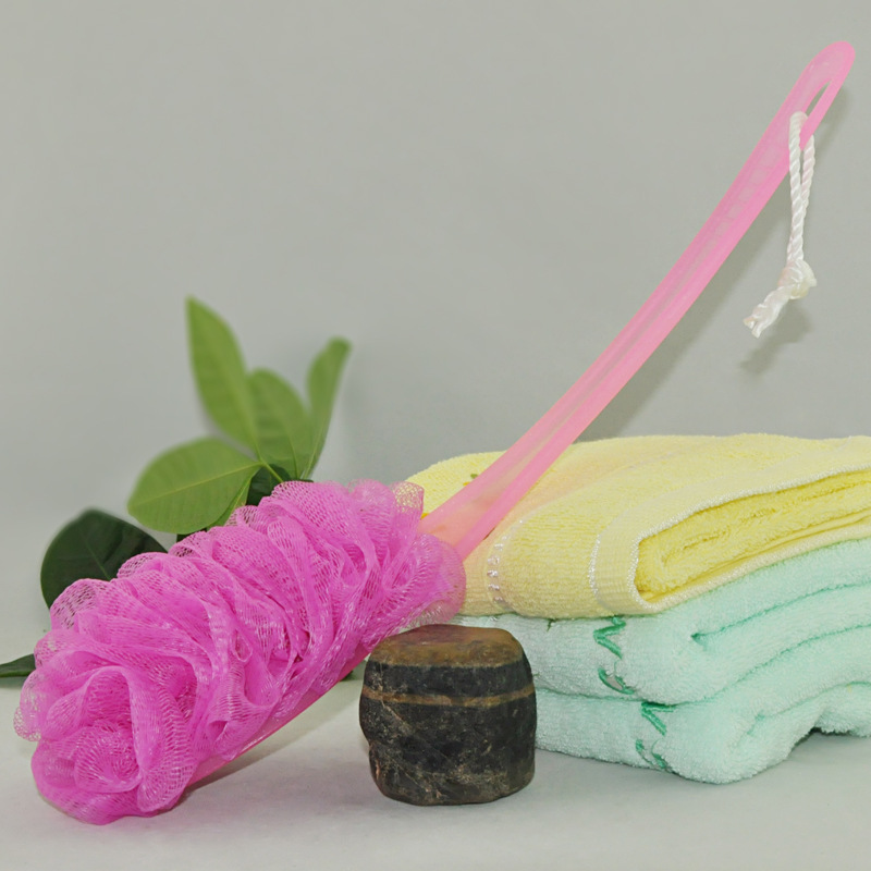 Monochrome Large Bath Brush Long Handle Rub Back Bath Ball Monochrome Large Bath Brush Long Handle Rub Back Bath Ball