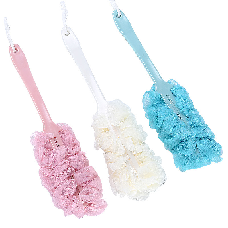 Bath Gadget Long Handle Bath Brush Bath Brush Bath Ball Bath Towel Bathroom Wash Cloth Massage Brush Back Rubbing Mesh Sponge Brush