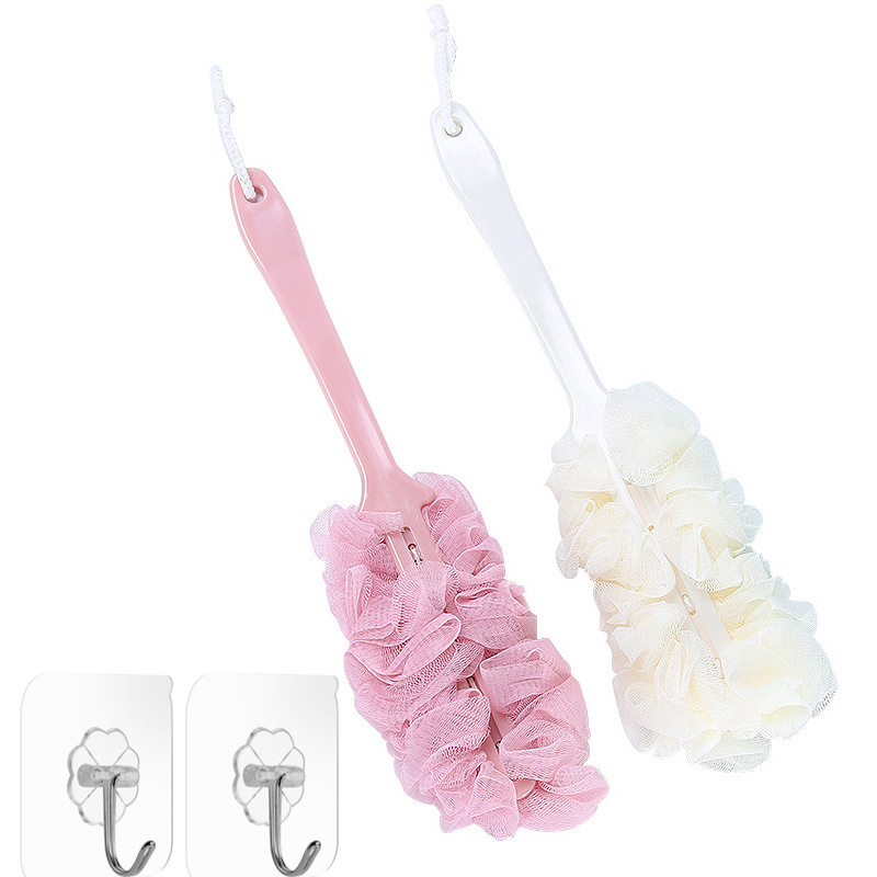 Bath Gadget Long Handle Bath Brush Bath Brush Bath Ball Bath Towel Bathroom Wash Cloth Massage Brush Back Rubbing Mesh Sponge Brush