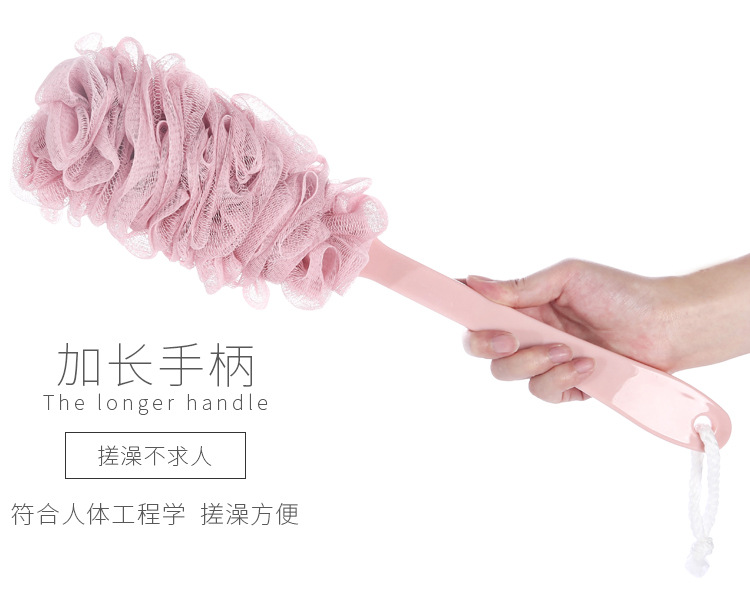 Bath Gadget Long Handle Bath Brush Bath Brush Bath Ball Bath Towel Bathroom Wash Cloth Massage Brush Back Rubbing Mesh Sponge Brush