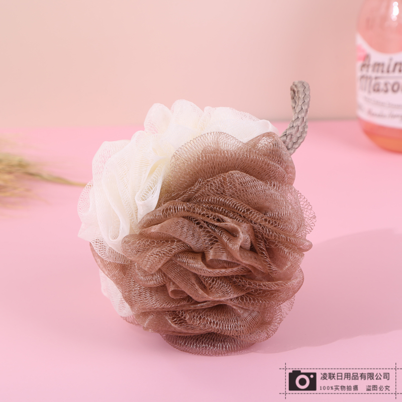 Two-Color Loofah Bath Bath Back Rub Mesh Sponge Bath Salt Adult Shower Gel Bubble Mesh Sponge Floral Ball