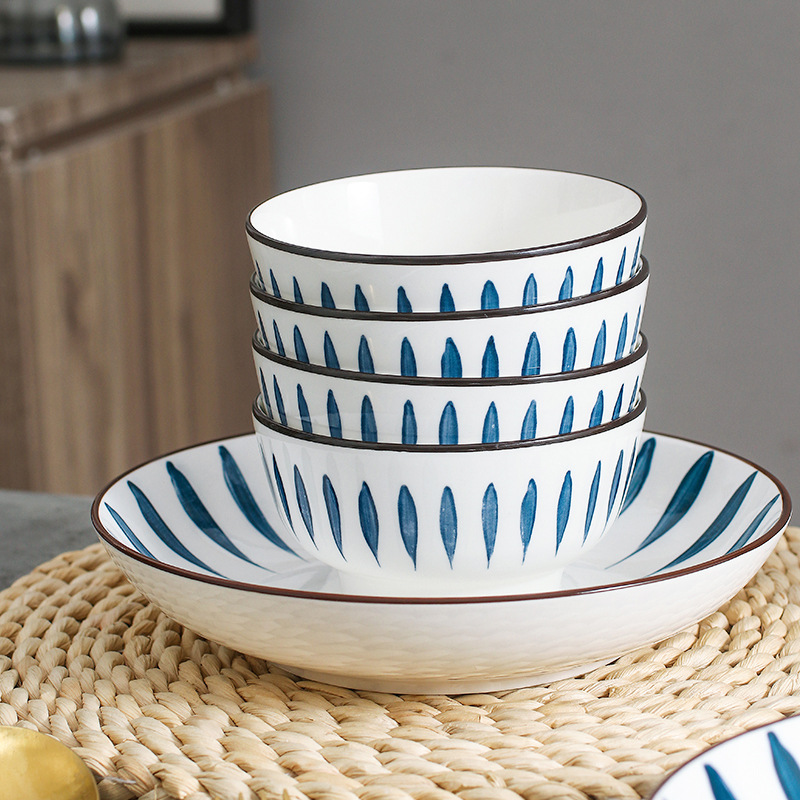 Japanese-Style Internet Celebrity Water Drop Tableware Set Ceramic Gift Bowl Set Dishware Set Gift Box Gift Box Custom Logo