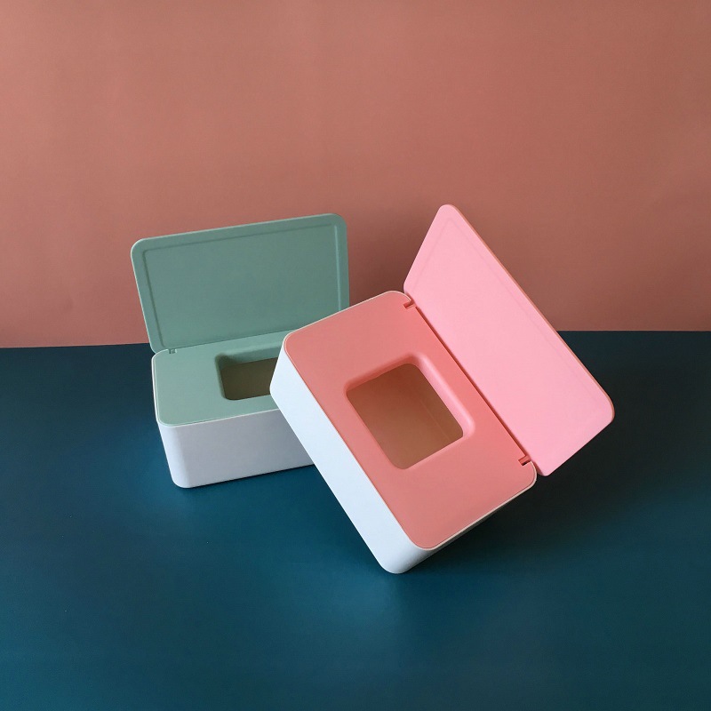 Desktop Storage Box Wet Tissue Box with Lid Multifunctional Plastic Wet Tissue Box Office Sealed Dust Mask Box A597