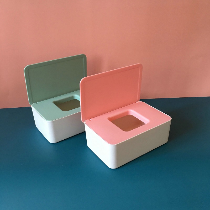 Desktop Storage Box Wet Tissue Box with Lid Multifunctional Plastic Wet Tissue Box Office Sealed Dust Mask Box A597