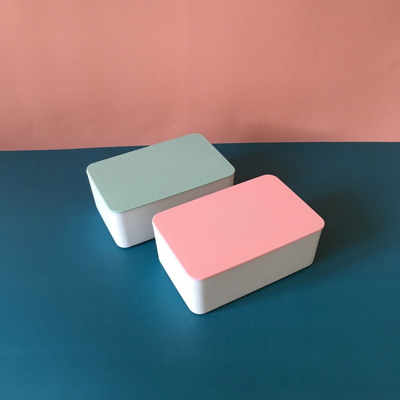 Desktop Storage Box Wet Tissue Box with Lid Multifunctional Plastic Wet Tissue Box Office Sealed Dust Mask Box A597