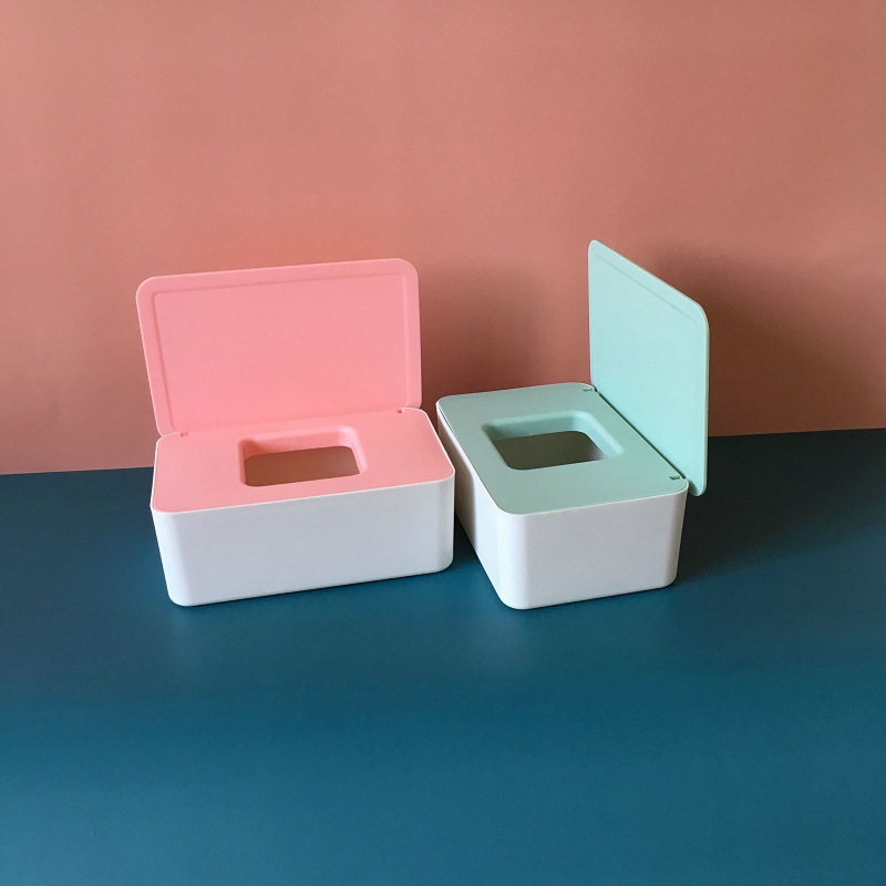 Desktop Storage Box Wet Tissue Box with Lid Multifunctional Plastic Wet Tissue Box Office Sealed Dust Mask Box A597