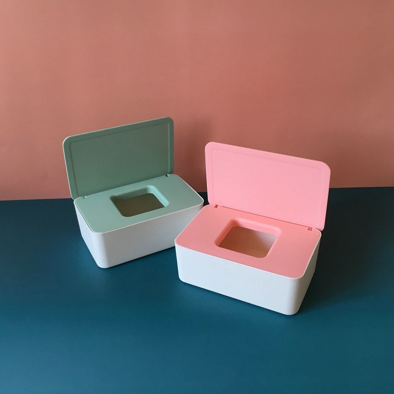 Desktop Storage Box Wet Tissue Box with Lid Multifunctional Plastic Wet Tissue Box Office Sealed Dust Mask Box A597