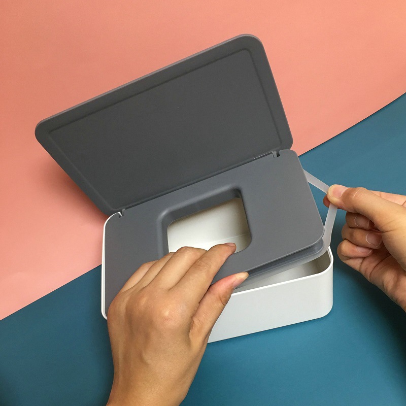 Desktop Storage Box Wet Tissue Box with Lid Multifunctional Plastic Wet Tissue Box Office Sealed Dust Mask Box A597