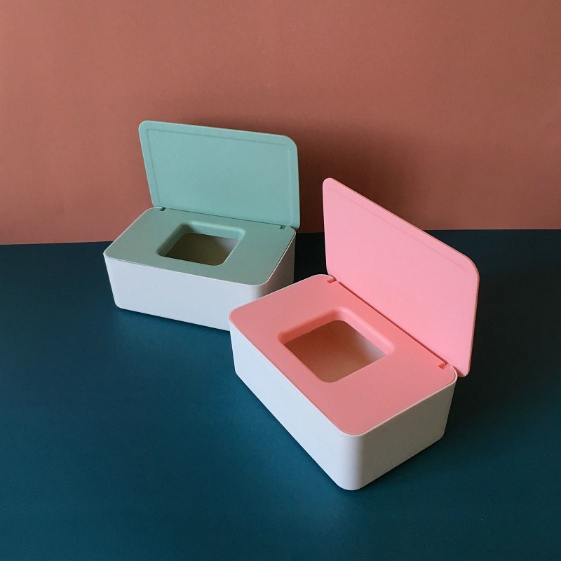 Desktop Storage Box Wet Tissue Box with Lid Multifunctional Plastic Wet Tissue Box Office Sealed Dust Mask Box A597