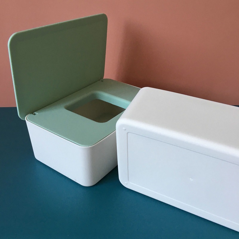 Desktop Storage Box Wet Tissue Box with Lid Multifunctional Plastic Wet Tissue Box Office Sealed Dust Mask Box A597