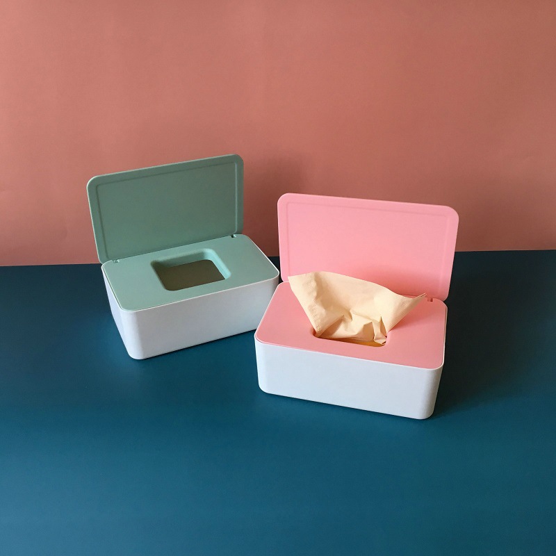 Desktop Storage Box Wet Tissue Box with Lid Multifunctional Plastic Wet Tissue Box Office Sealed Dust Mask Box A597