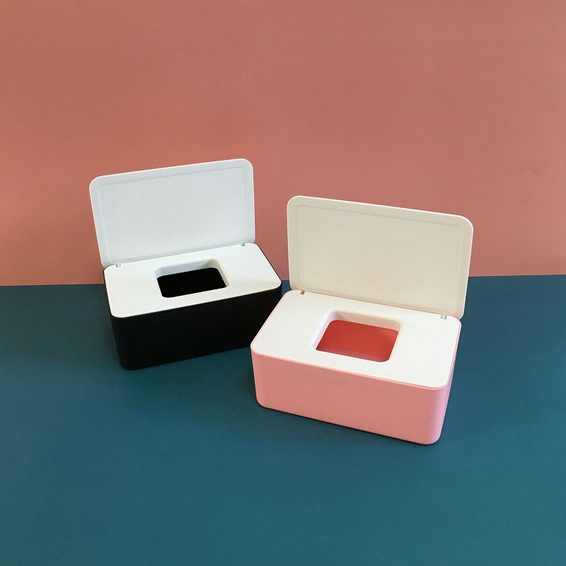 Desktop Storage Box Wet Tissue Box with Lid Multifunctional Plastic Wet Tissue Box Office Sealed Dust Mask Box A597