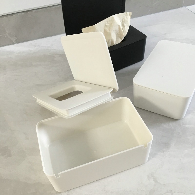 Desktop Storage Box Wet Tissue Box with Lid Multifunctional Plastic Wet Tissue Box Office Sealed Dust Mask Box A597