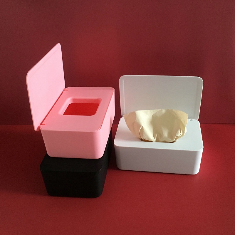 Desktop Storage Box Wet Tissue Box with Lid Multifunctional Plastic Wet Tissue Box Office Sealed Dust Mask Box A597