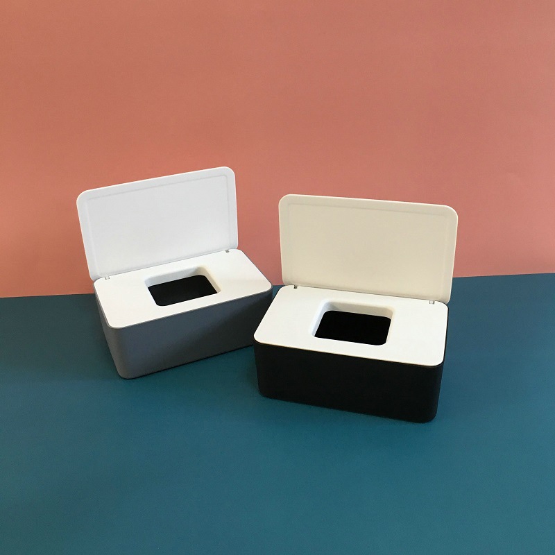 Desktop Storage Box Wet Tissue Box with Lid Multifunctional Plastic Wet Tissue Box Office Sealed Dust Mask Box A597