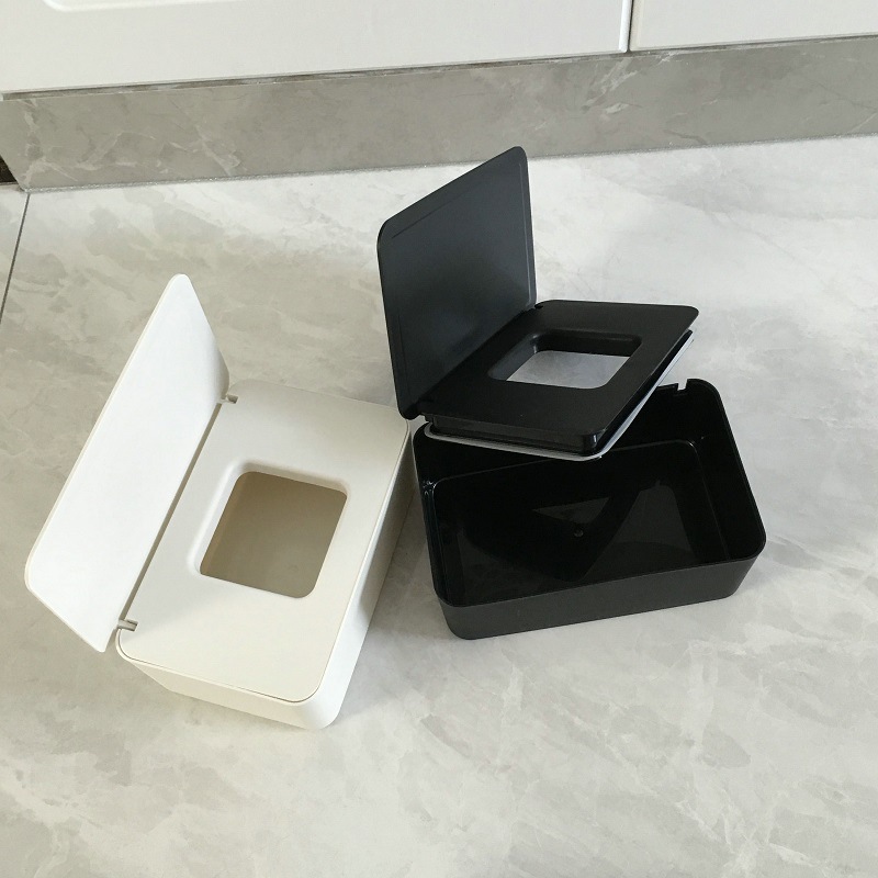 Desktop Storage Box Wet Tissue Box with Lid Multifunctional Plastic Wet Tissue Box Office Sealed Dust Mask Box A597