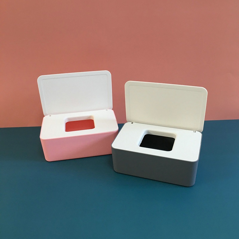 Desktop Storage Box Wet Tissue Box with Lid Multifunctional Plastic Wet Tissue Box Office Sealed Dust Mask Box A597