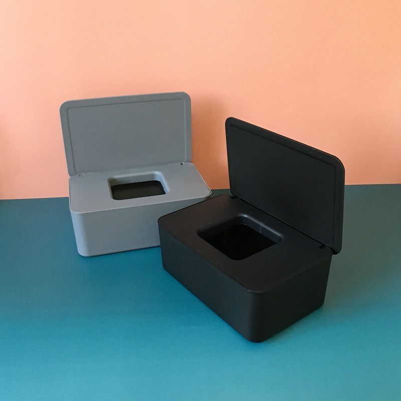 Desktop Storage Box Wet Tissue Box with Lid Multifunctional Plastic Wet Tissue Box Office Sealed Dust Mask Box A597
