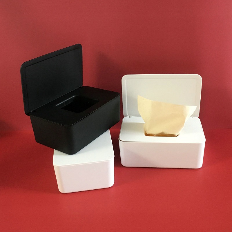 Desktop Storage Box Wet Tissue Box with Lid Multifunctional Plastic Wet Tissue Box Office Sealed Dust Mask Box A597