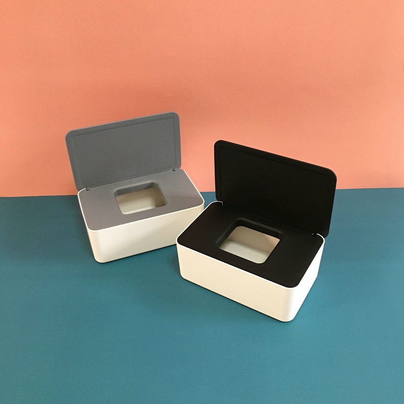 Desktop Storage Box Wet Tissue Box with Lid Multifunctional Plastic Wet Tissue Box Office Sealed Dust Mask Box A597