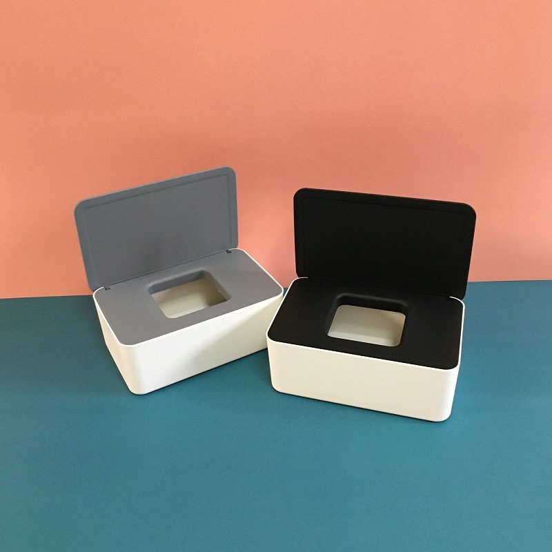 Desktop Storage Box Wet Tissue Box with Lid Multifunctional Plastic Wet Tissue Box Office Sealed Dust Mask Box A597