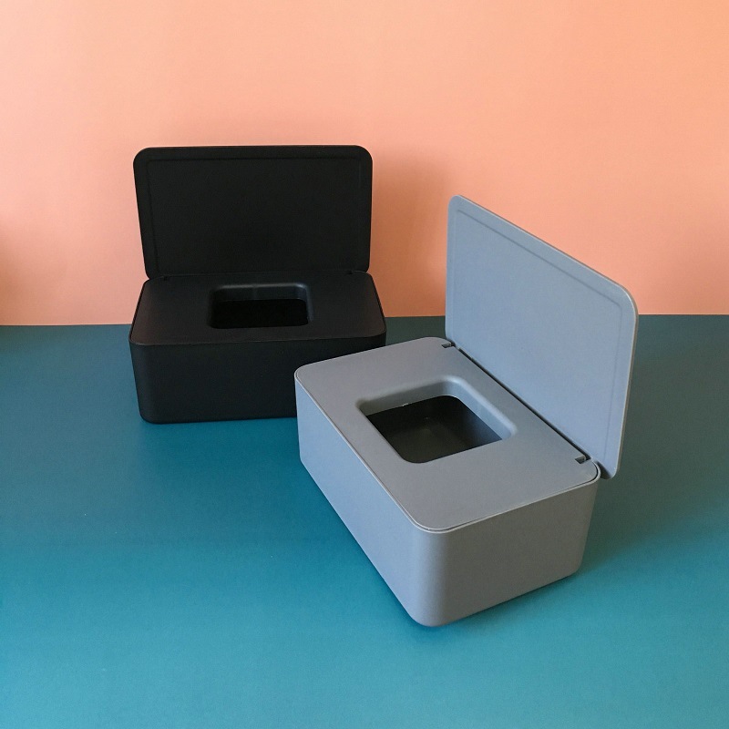 Desktop Storage Box Wet Tissue Box with Lid Multifunctional Plastic Wet Tissue Box Office Sealed Dust Mask Box A597