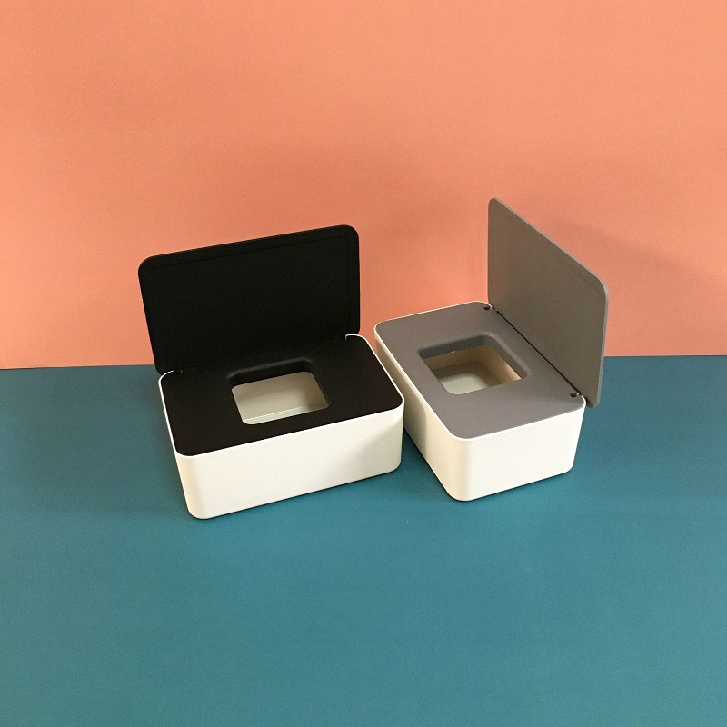 Desktop Storage Box Wet Tissue Box with Lid Multifunctional Plastic Wet Tissue Box Office Sealed Dust Mask Box A597