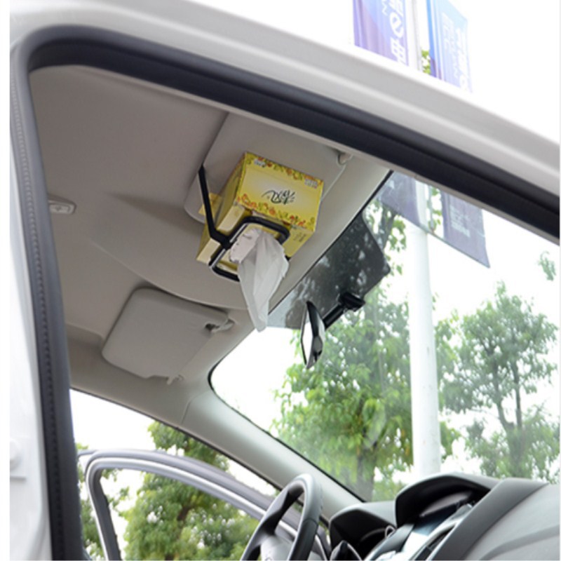 Automotive Sun Louver Back Tissue Box Cover Car Interior Hanging Tissue Box Frame Vehicle Tissue Holder