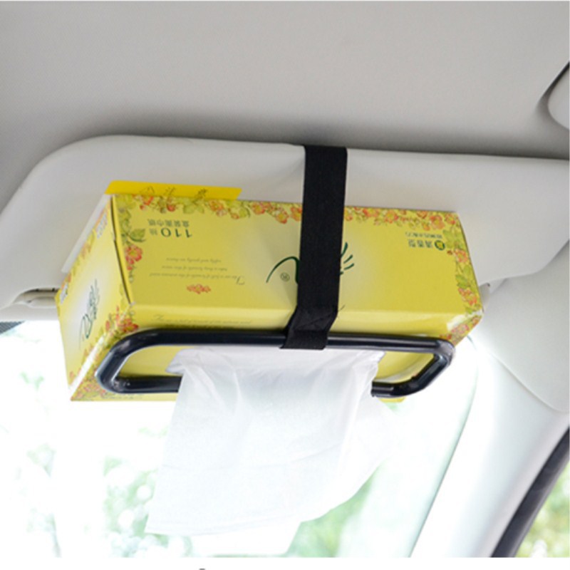Automotive Sun Louver Back Tissue Box Cover Car Interior Hanging Tissue Box Frame Vehicle Tissue Holder