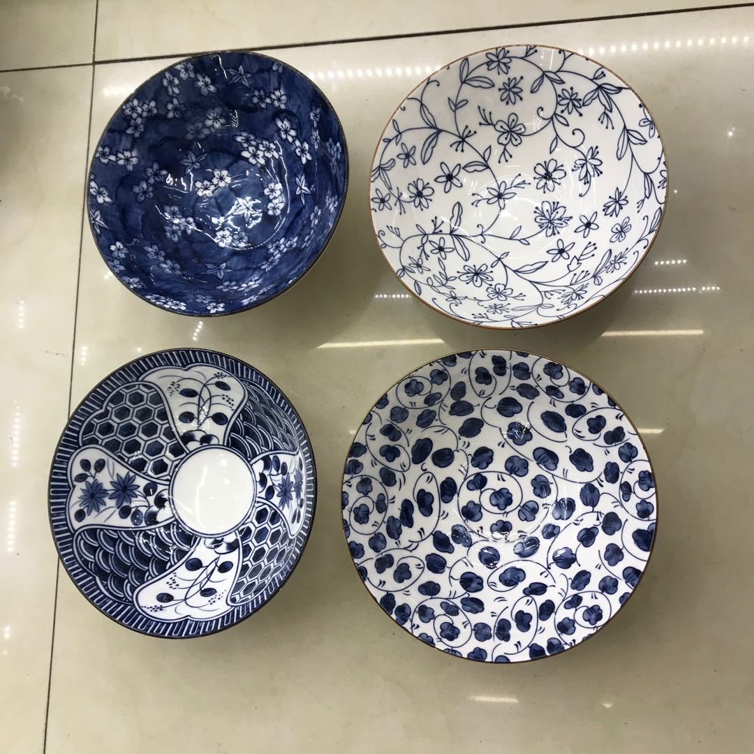 7/8 inch Ceramic flower Stamens /Chinese Money Tang Grass/ Willow Leaf Pattern/Flower Brocade Tortoiseshells Pattern /Maple Leaf Noodle Bowl
