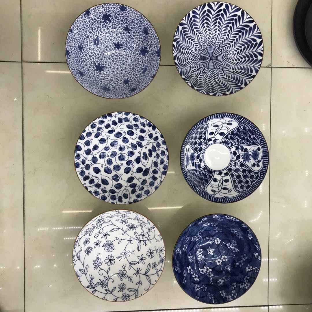 7/8 inch Ceramic flower Stamens /Chinese Money Tang Grass/ Willow Leaf Pattern/Flower Brocade Tortoiseshells Pattern /Maple Leaf Noodle Bowl