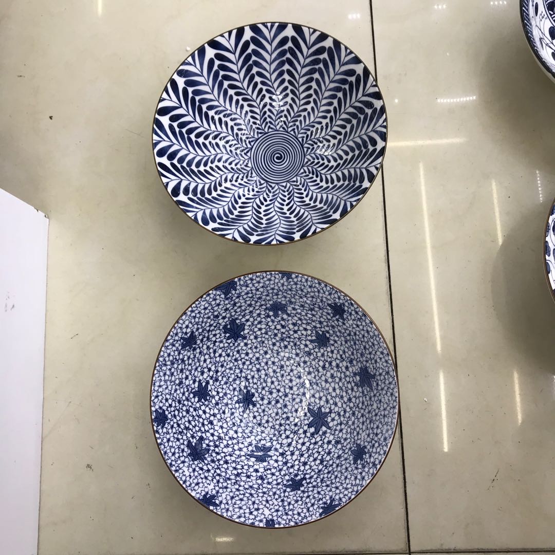 7/8 inch Ceramic flower Stamens /Chinese Money Tang Grass/ Willow Leaf Pattern/Flower Brocade Tortoiseshells Pattern /Maple Leaf Noodle Bowl