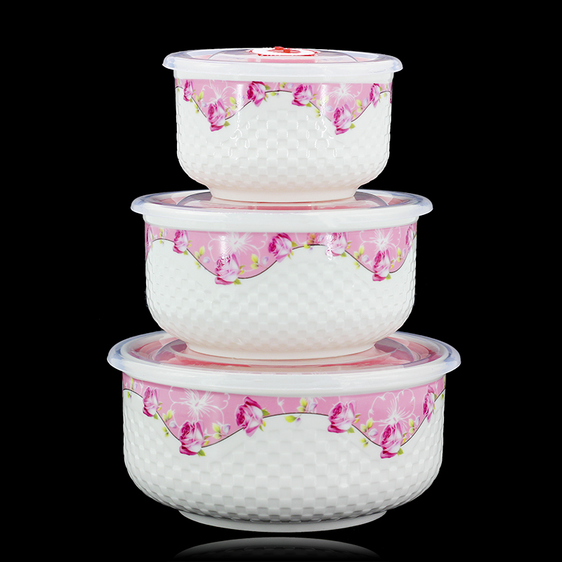 Jingdezhen&#039;s new relief bowl three-piece sets of tableware gift manufacturers direct sales