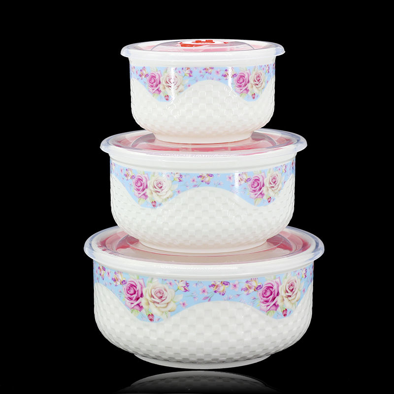 Jingdezhen&#039;s new relief bowl three-piece sets of tableware gift manufacturers direct sales