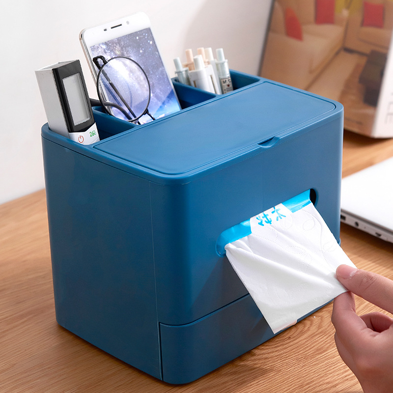 Nordic Ins Tissue Box with Drawer Creative Multi-Functional Bedroom Living Room Tissue Storage Box with Mirror Tissue Box