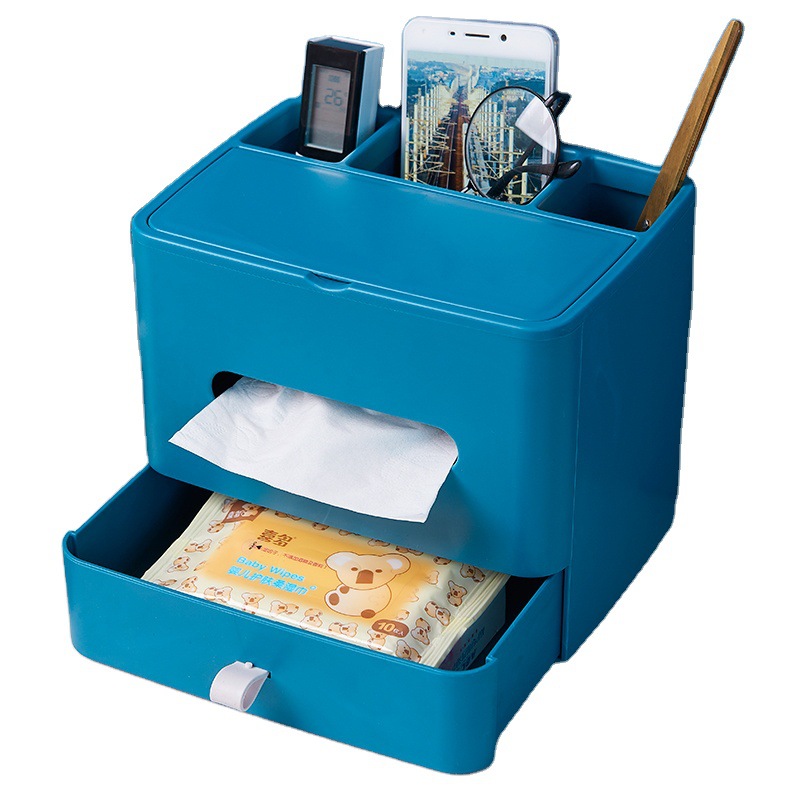 Nordic Ins Tissue Box with Drawer Creative Multi-Functional Bedroom Living Room Tissue Storage Box with Mirror Tissue Box