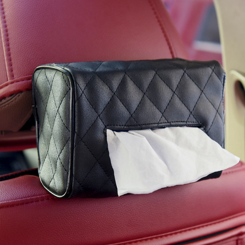 Universal Leather Tissue Bag Car Chair Back Tissue Box Car Sunshade Tissue Box Car Tissue Dispenser