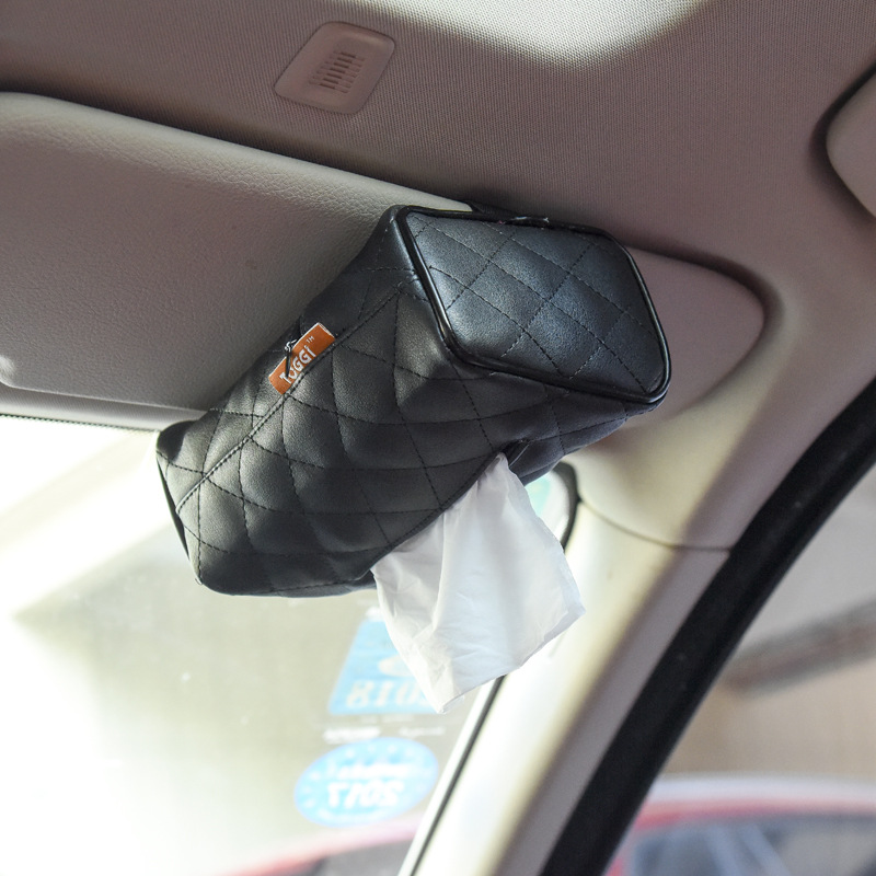 Universal Leather Tissue Bag Car Chair Back Tissue Box Car Sunshade Tissue Box Car Tissue Dispenser
