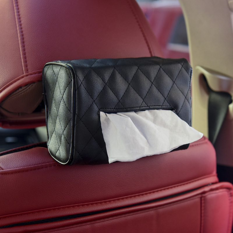 Universal Leather Tissue Bag Car Chair Back Tissue Box Car Sunshade Tissue Box Car Tissue Dispenser