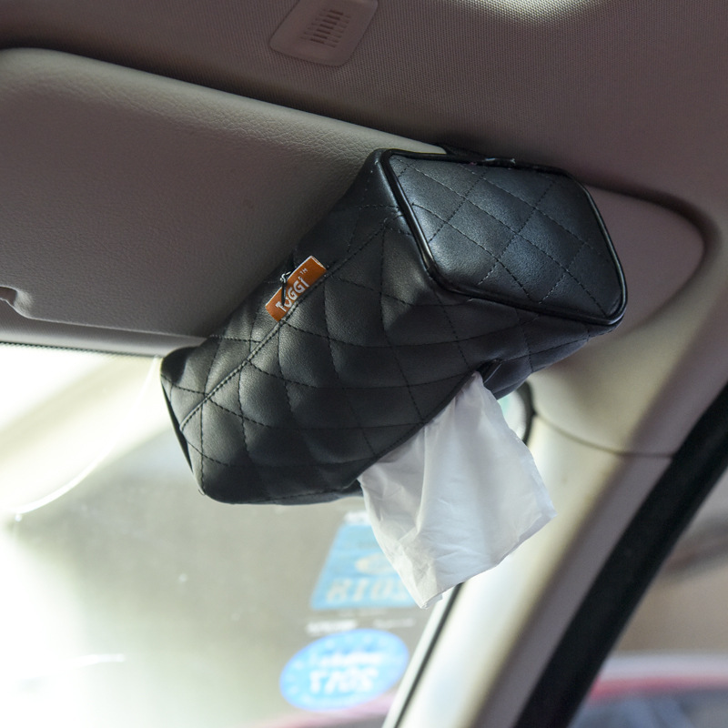 Universal Leather Tissue Bag Car Chair Back Tissue Box Car Sunshade Tissue Box Car Tissue Dispenser