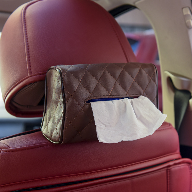 Universal Leather Tissue Bag Car Chair Back Tissue Box Car Sunshade Tissue Box Car Tissue Dispenser