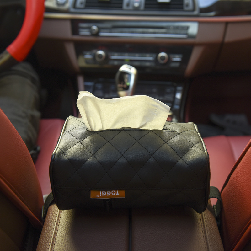 Universal Leather Tissue Bag Car Chair Back Tissue Box Car Sunshade Tissue Box Car Tissue Dispenser