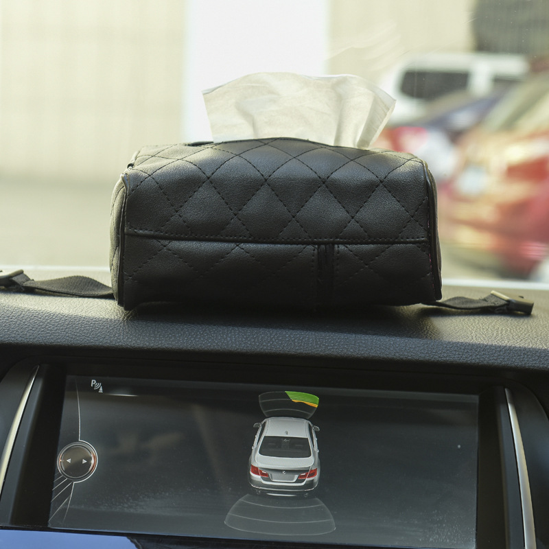 Universal Leather Tissue Bag Car Chair Back Tissue Box Car Sunshade Tissue Box Car Tissue Dispenser